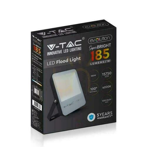 Jelölje be LED projektor V-TAC 100W G8 fekete 185Lm/W EVOLUTION VT-100185 6500K 15750lm 5 év garancia