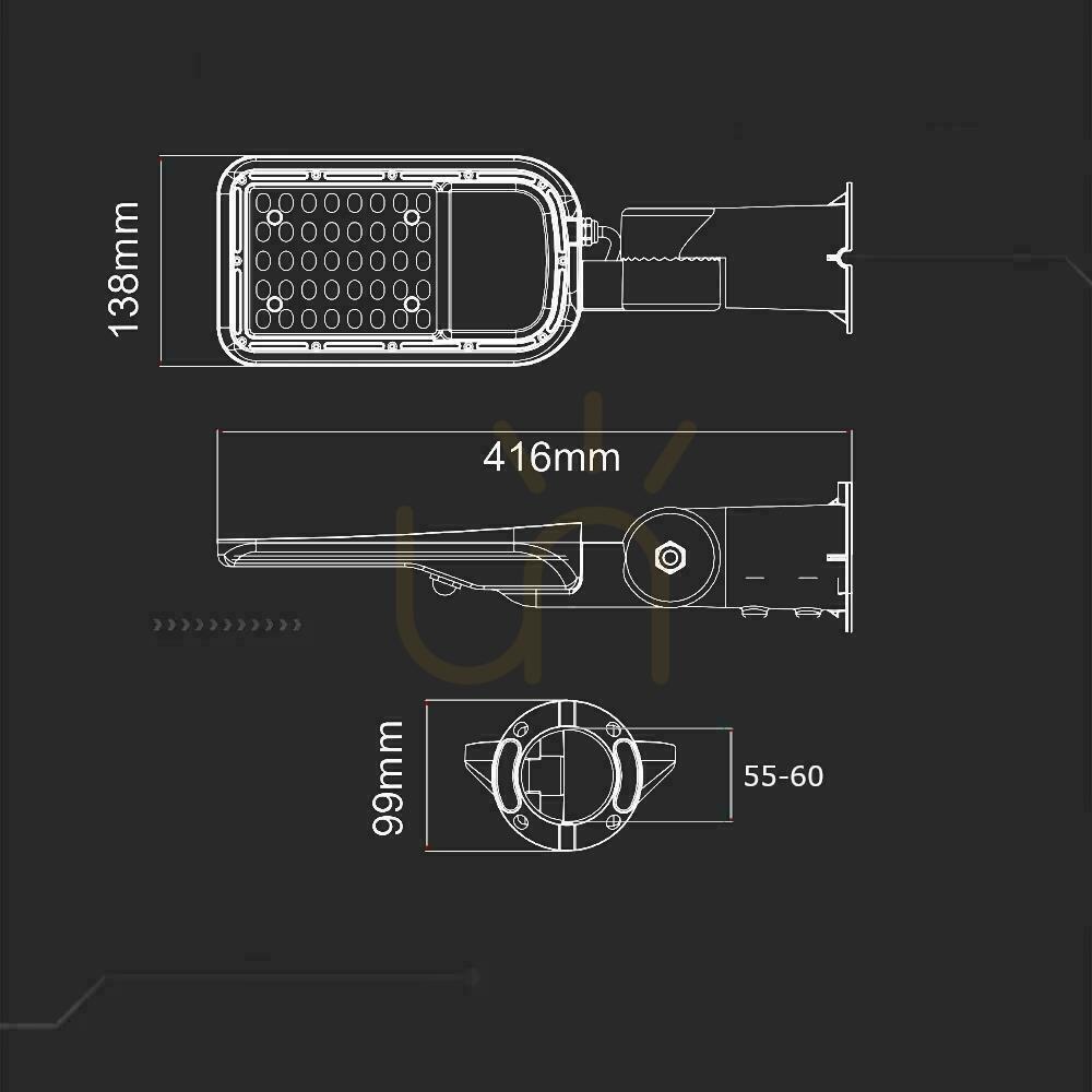 Előnézet V-TAC SAMSUNG CHIP állítható 30W 120Lm/W VT-39ST 6500K 3000lm LED utcai lámpatest 5 év garancia V-TAC SAMSUNG CHIP állítható 30W 120Lm/W VT-39ST 6500K 3000lm LED utcai lámpatest 5 év garancia