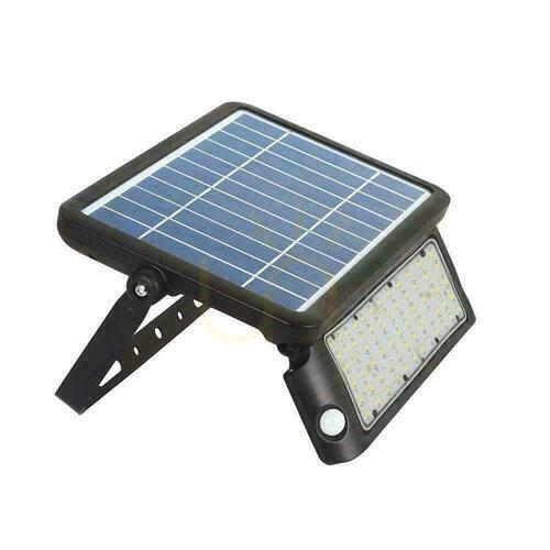 Jelölje be V-TAC 10W LED-es napelemes projektor fekete mozgásérzékelő IP65 VT-787-10 4000K 1150lm
