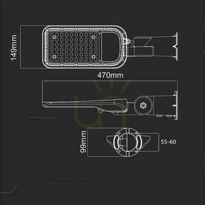 V-TAC SAMSUNG CHIP állítható 70W 120Lm/W VT-79ST 6500K 7500lm LED utcai lámpatest 5 év garancia small 7