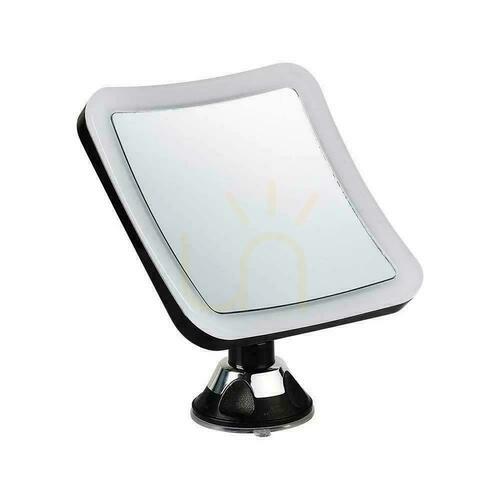 Jelölje be V-TAC hordozható tükör 3.2W LED fürdőszobai smink 4xAAA fi.17CM króm VT-7573 6400K 30lm
