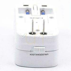 Univerzális utazási adapter biztonsággal 2xUSB 2A V-TAC small 3