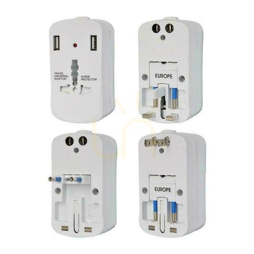 Jelölje be Univerzális utazási adapter biztonsággal 2xUSB 2A V-TAC