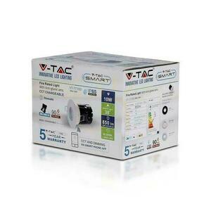 LED süllyesztett downlight V-TAC VT-7710D 10W tűzálló 90 perc, Bluetooth, CCT 2700-6500K, 850 lm, IP65, fehér small 4