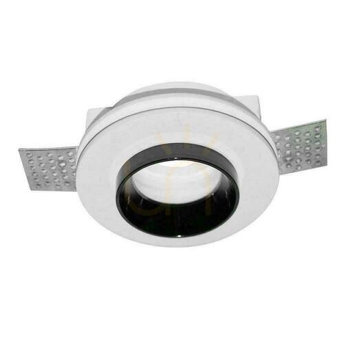 Jelölje be V-TAC VT-866-BRD GU10 süllyesztett gipsz lámpatest, fehér fekete gyűrűvel, 100 mm