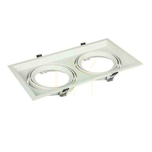 Jelölje be V-TAC VT-7222 süllyesztett kardános lámpatest, 2 x AR111 G53, fehér, 325 x 174 mm, IP20