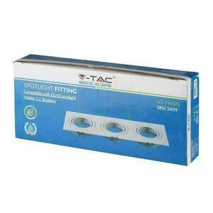 Hármas süllyesztett spotlámpatest V-TAC VT-784SQ-WH 3×GU10 fehér small 3