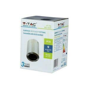 V-TAC Alumínium GU10 kerek GU10 felszíni cső szatén+fekete 142x100 VT-796-SN lámpatest small 3
