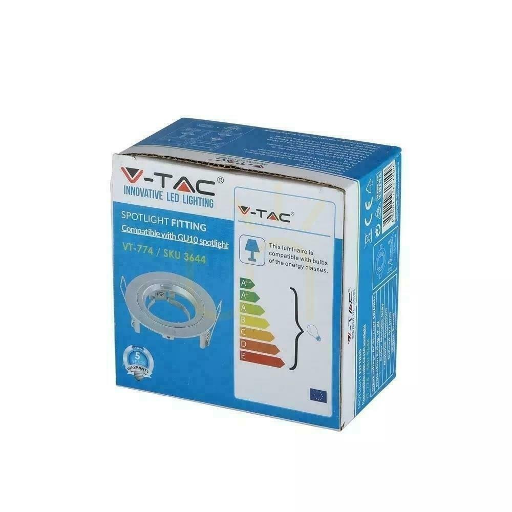 Kijelző V-TAC alumínium öntvény GU10 kerek ezüstszürke VT-774-MG VT-774-MG V-TAC alumínium öntvény GU10 kerek ezüstszürke VT-774-MG VT-774-MG