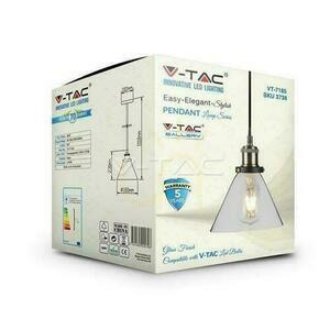 V-TAC LOFT függő lámpatest Vintage átlátszó üveg fi180 VT-7185 5 év garancia small 1