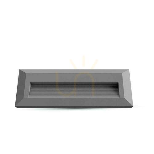 Jelölje be 3W LED V-TAC lépcsőfényszóró szürke téglalap alakú 230V IP65 VT-1162 3000K 110lm