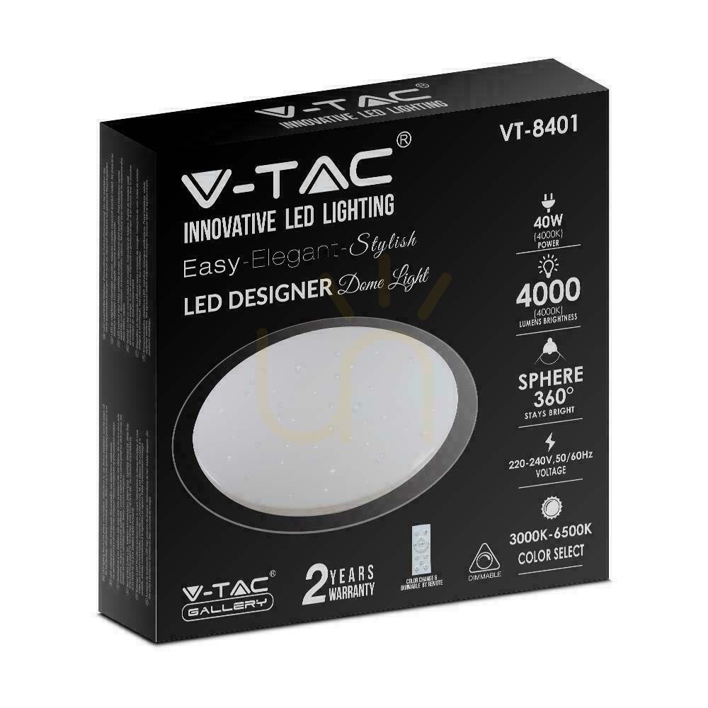 Kilátás Mennyezeti plafond V-TAC 40W LED Pilot CCT fi.400 Stars VT-8401 3000K-6500K 2800lm 3000K-6500K 2800lm Mennyezeti plafond V-TAC 40W LED Pilot CCT fi.400 Stars VT-8401 3000K-6500K 2800lm 3000K-6500K 2800lm