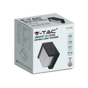 V-TAC 12W LED fali lámpatest IP65 Fekete négyzet VT-827 3000K 1160lm small 4
