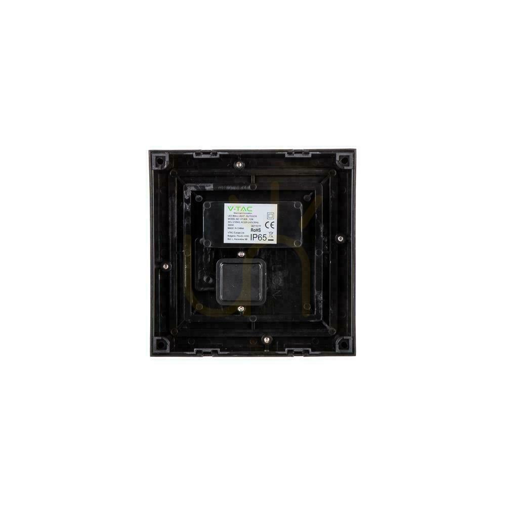 Jelölje be V-TAC 12W LED fali lámpatest IP65 Fekete négyzet VT-827 4000K 1160lm V-TAC 12W LED fali lámpatest IP65 Fekete négyzet VT-827 4000K 1160lm