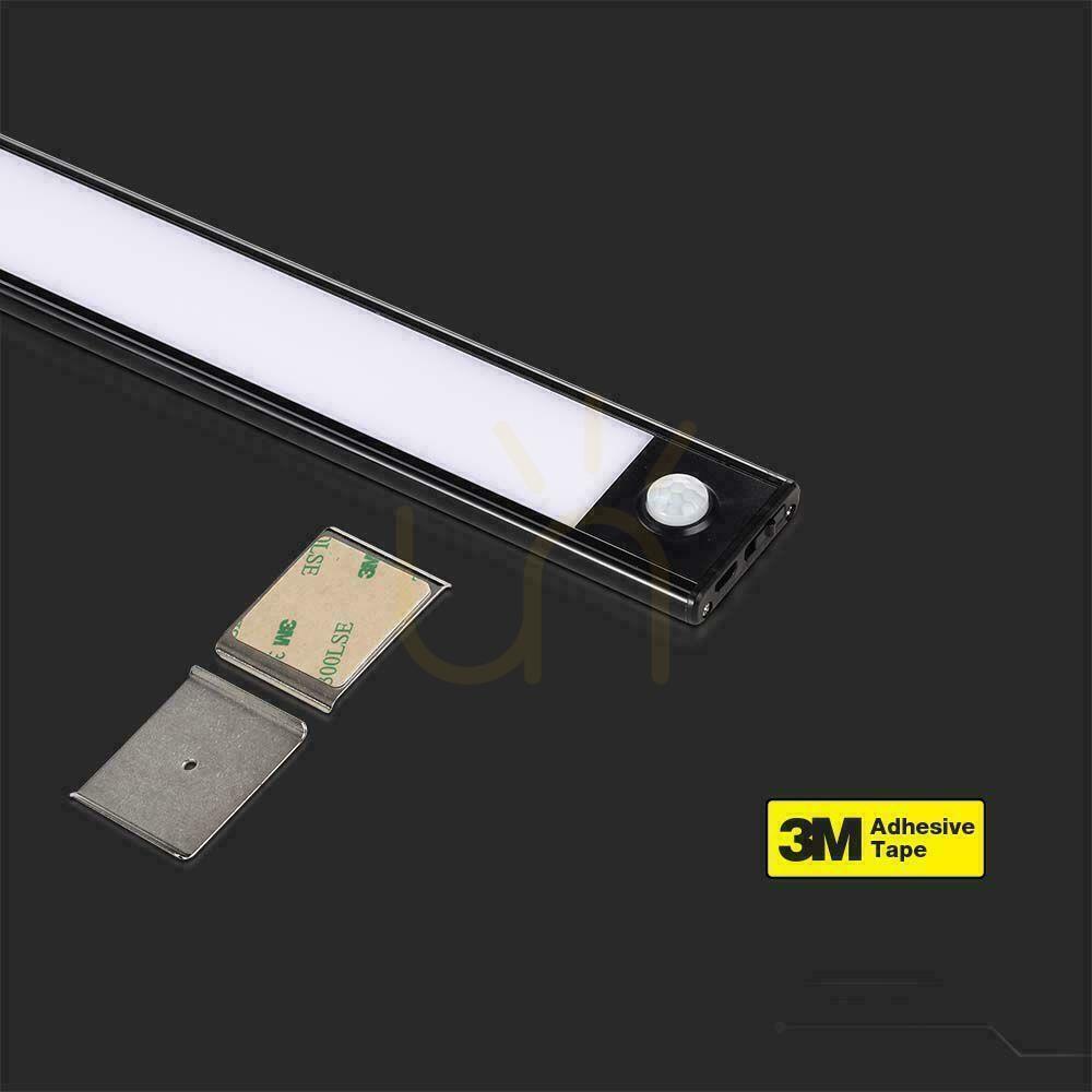 Kijelző V-TAC 1.5W LED-es szekrény alatti lámpatest Fekete Mozgásérzékelő USB töltés 30cm VT-8141 4000K 110lm V-TAC 1.5W LED-es szekrény alatti lámpatest Fekete Mozgásérzékelő USB töltés 30cm VT-8141 4000K 110lm