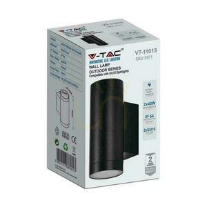 V-TAC Top Down 2xGU10 fekete IP54 VT-11015 kerti homlokzati fali lámpa. 4 V-TAC Top Down 2xGU10 fekete IP54 VT-11015 kerti homlokzati fali lámpa. small 4