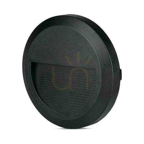 Jelölje be 2W LED V-TAC lépcsőfényszóró Fekete kerek 230V IP65 VT-1142 4000K 80lm