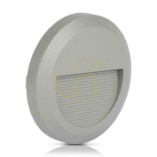 Jelölje be 2W LED V-TAC szürke kerek lépcsőfényszóró 230V IP65 VT-1142 3000K 80lm