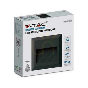 2W LED V-TAC lépcsőházi lámpatest fekete négyzet 230V IP65 VT-1152 4000K 70lm small 4