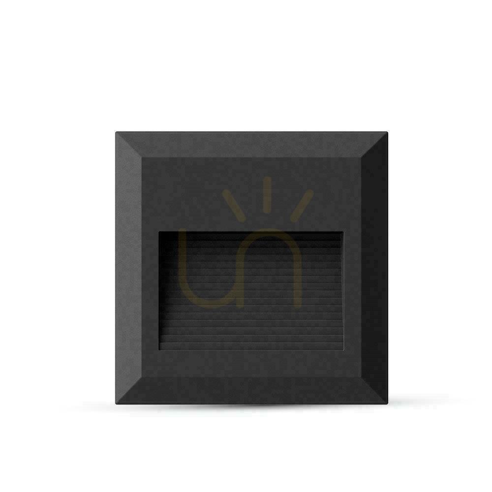 Jelölje be 2W LED V-TAC lépcsőfényszóró Fekete négyzet 230V IP65 VT-1152 3000K 70lm 2W LED V-TAC lépcsőfényszóró Fekete négyzet 230V IP65 VT-1152 3000K 70lm