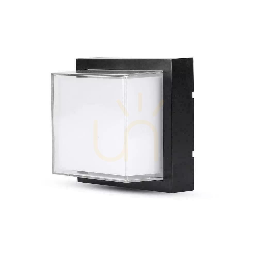 Kilátás V-TAC 12W LED lámpatest IP65 Fekete négyzet VT-828 3000K 1200lm V-TAC 12W LED lámpatest IP65 Fekete négyzet VT-828 3000K 1200lm
