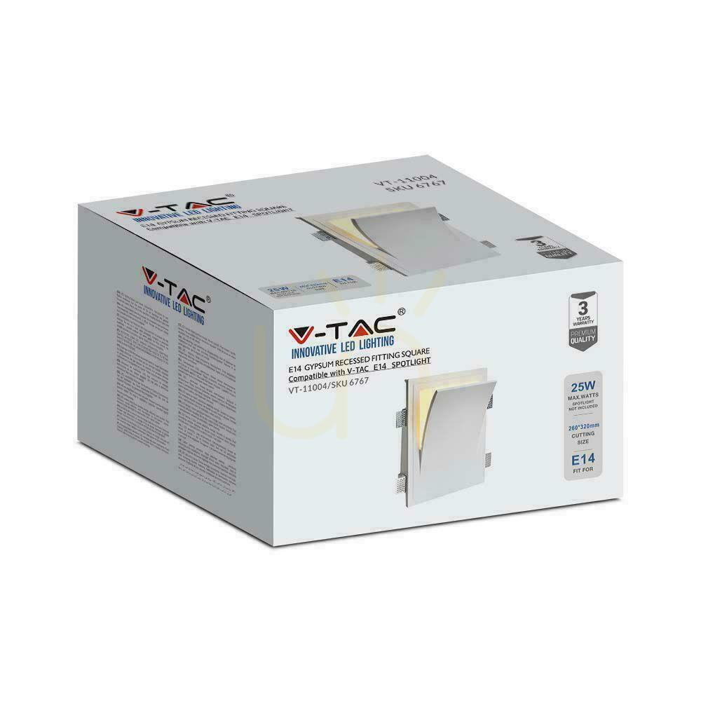 Előnézet V-TAC gipsz lámpatest falra szerelhető E14 fehér 255x315 VT-11004 3 év garancia V-TAC gipsz lámpatest falra szerelhető E14 fehér 255x315 VT-11004 3 év garancia