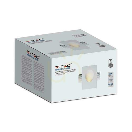 Jelölje be V-TAC Gipsz fali lámpatest GU10 fehér 120x180 VT-11007 3 év garancia.