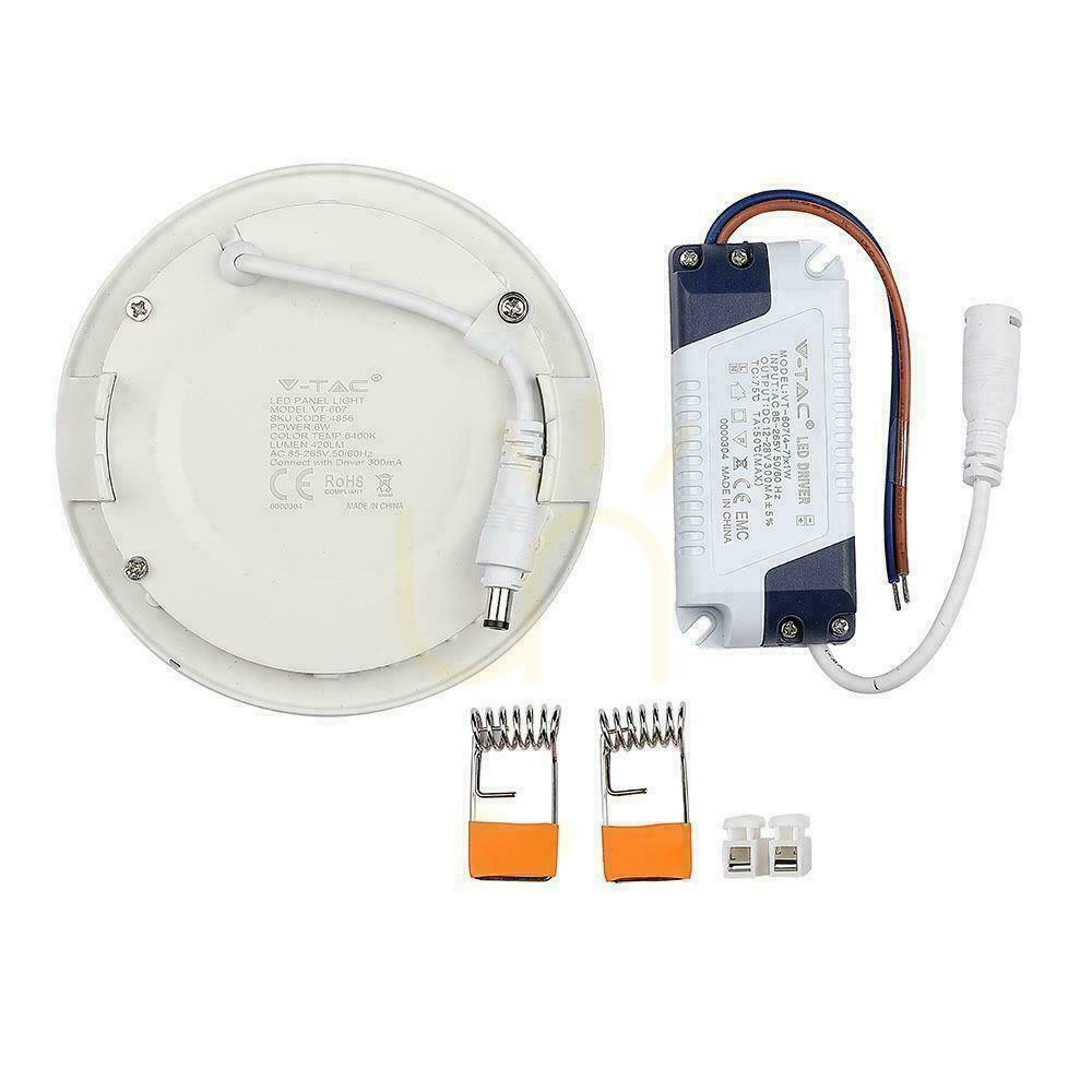 Kijelző LED panel V-TAC Premium Downlight 6W kerek fi120 VT-607 4000K 490lm LED panel V-TAC Premium Downlight 6W kerek fi120 VT-607 4000K 490lm
