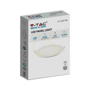 V-TAC prémium LED-es downlight panel 12W kerek fi170 VT-1207 6400K 1160lm small 1