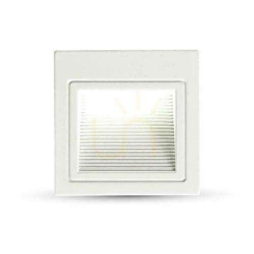 Jelölje be V-TAC 3W LED lépcsőfényszóró négyzet alakú fehér 230V VT-1143 4000K 200lm.