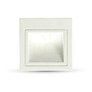 V-TAC 3W LED lépcsőfényszóró négyzet alakú fehér 230V VT-1143 4000K 200lm. small 0