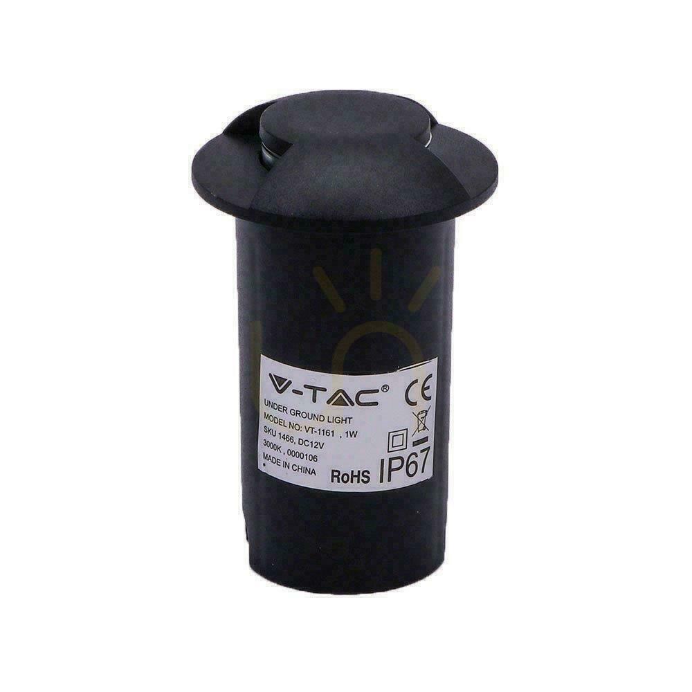 Kilátás V-TAC 1W LED 1-Wattos földre szerelt kerti lámpatest Fekete 2 oldalas IP67 VT-1161 3000K 50lm V-TAC 1W LED 1-Wattos földre szerelt kerti lámpatest Fekete 2 oldalas IP67 VT-1161 3000K 50lm