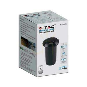 V-TAC VT-1171 1 W-os LED süllyeszthető talajlámpa, fekete, négyirányú, IP67, 6400 K small 2