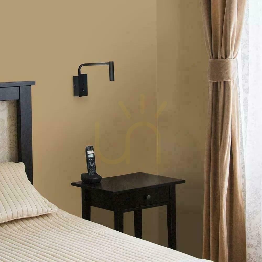 Előnézet LED lámpatest V-TAC 3W fali lámpa Hotel ágy USB kapcsoló fekete COB CREE VT-2943 3000K 150lm 3 év garancia 3 év garancia LED lámpatest V-TAC 3W fali lámpa Hotel ágy USB kapcsoló fekete COB CREE VT-2943 3000K 150lm 3 év garancia 3 év garancia