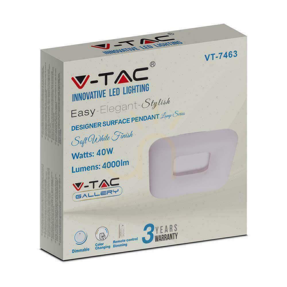 Előadás LED V-TAC 40W mennyezeti lámpatest négyzet alakú színváltás 46x46cm Dimmelhető fehér VT-7463 2700K-6400K 4000lm 3 év garancia 3 év garancia LED V-TAC 40W mennyezeti lámpatest négyzet alakú színváltás 46x46cm Dimmelhető fehér VT-7463 2700K-6400K 4000lm 3 év garancia 3 év garancia