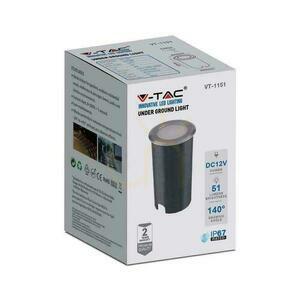 V-TAC 1W LED ezüst IP67 VT-1151 3000K 51lm földi kerti padlófényszóró. small 2