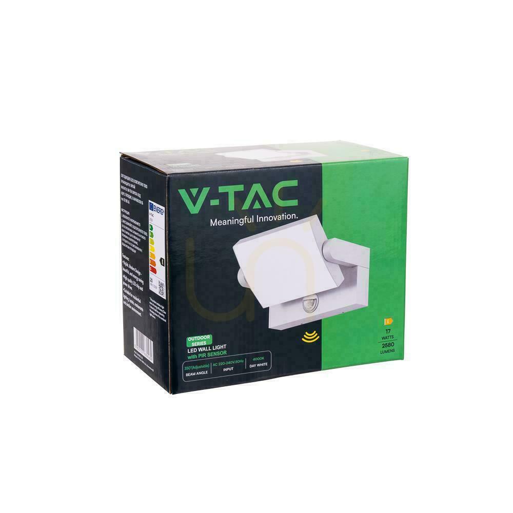 Jelölje be V-TAC 17W LED projektoros homlokzati lámpatest mozgásérzékelő fehér IP65 VT-11020S 4000K 2520lm. V-TAC 17W LED projektoros homlokzati lámpatest mozgásérzékelő fehér IP65 VT-11020S 4000K 2520lm.