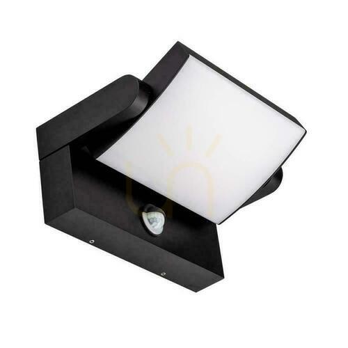 Jelölje be V-TAC 17W LED projektoros homlokzati lámpatest mozgásérzékelő fekete IP65 VT-11020S 3000K 2520lm.