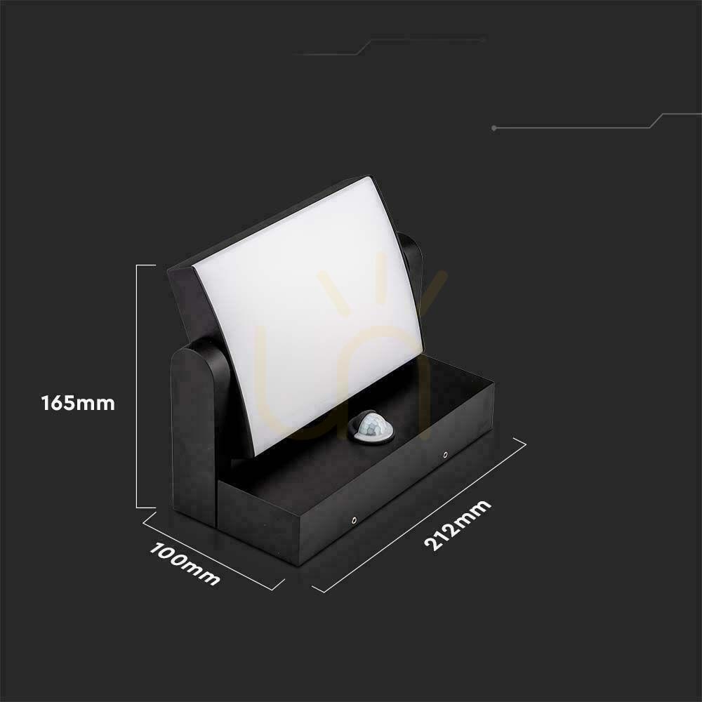 Kilátás V-TAC 17W LED projektoros homlokzati lámpatest mozgásérzékelő fekete IP65 VT-11020S 4000K 2520lm. V-TAC 17W LED projektoros homlokzati lámpatest mozgásérzékelő fekete IP65 VT-11020S 4000K 2520lm.