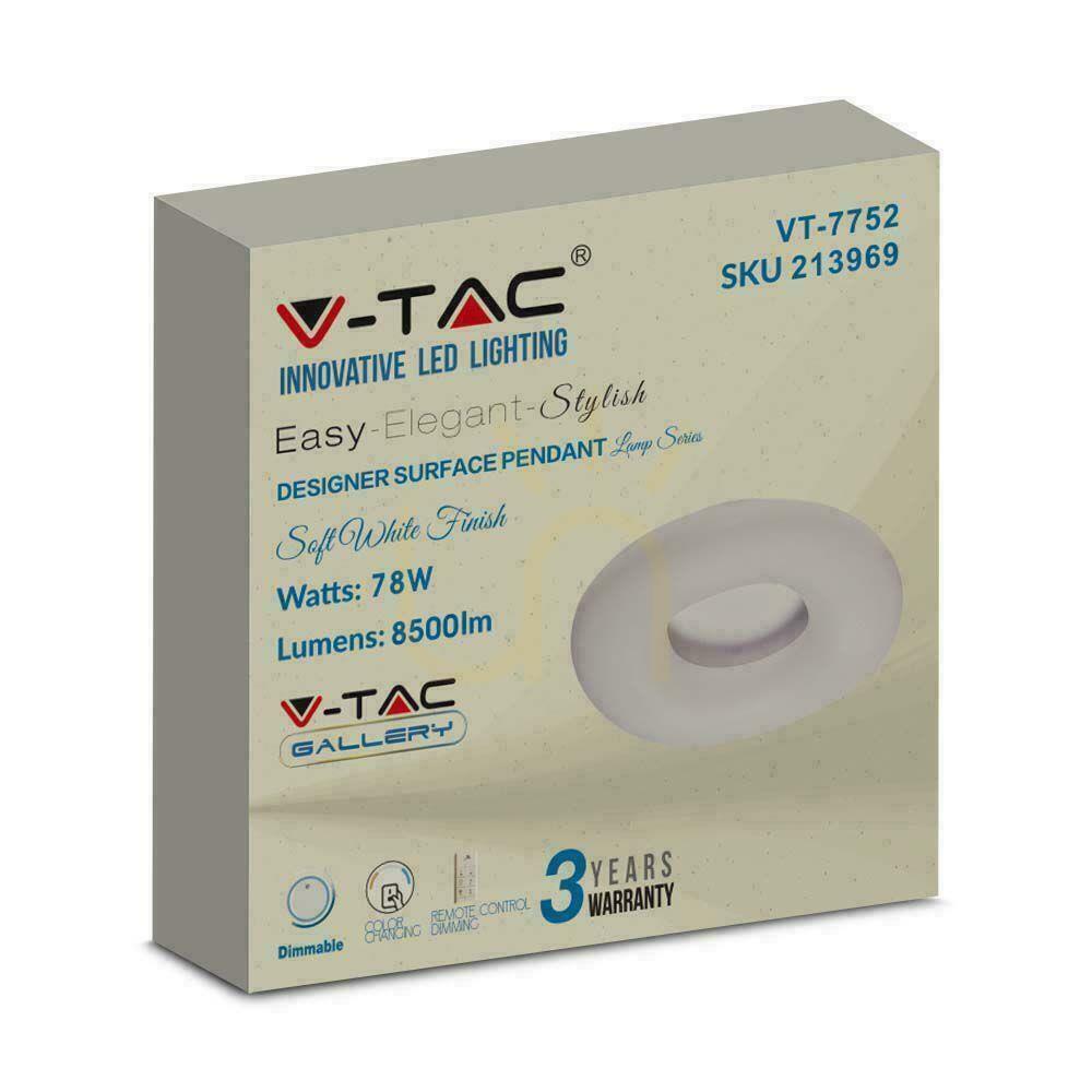 Előadás V-TAC 80W LED mennyezeti lámpatest ovális színváltás 75cm Dimmelhető fehér VT-7752-N 2700K-6400K 7300lm 3 év garancia 3 év garancia V-TAC 80W LED mennyezeti lámpatest ovális színváltás 75cm Dimmelhető fehér VT-7752-N 2700K-6400K 7300lm 3 év garancia 3 év garancia