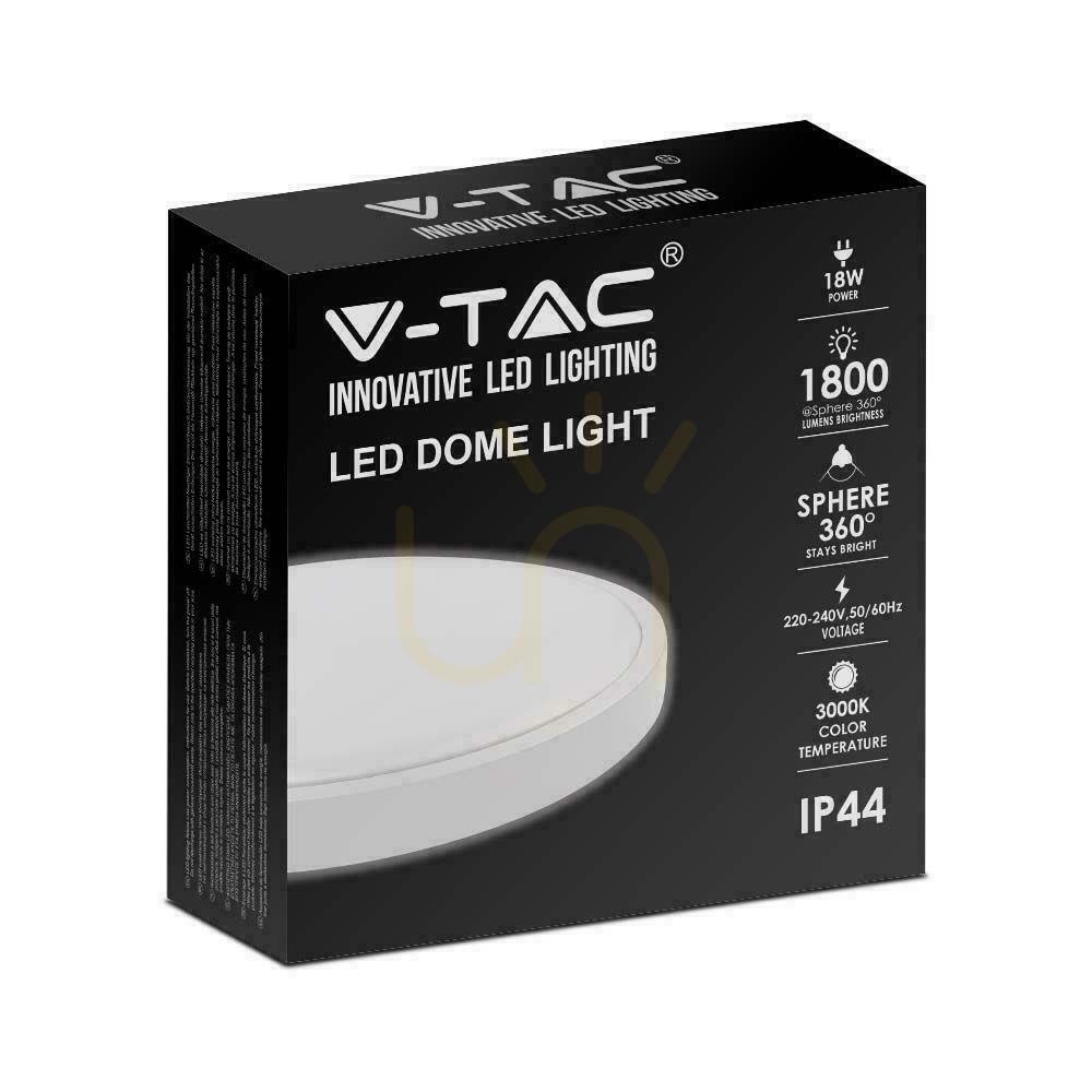 Kijelző V-TAC 18W LED Plafond kerek IP44 23cm fehér VT-8618W-RD 3000K 1800lm. V-TAC 18W LED Plafond kerek IP44 23cm fehér VT-8618W-RD 3000K 1800lm.