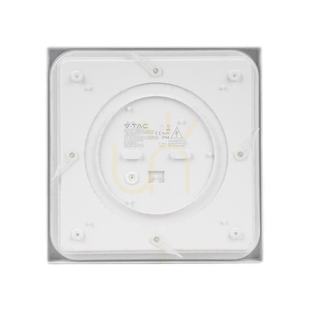 Kilátás Plafond V-TAC 18W LED négyzet IP44 23x23cm fehér VT-8618W-SQ 6500K 1800lm. Plafond V-TAC 18W LED négyzet IP44 23x23cm fehér VT-8618W-SQ 6500K 1800lm.