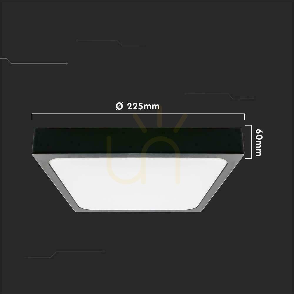 Előadás Plafond V-TAC 18W LED négyzet IP44 23x23cm Fekete VT-8618B-SQ 4000K 1800lm Plafond V-TAC 18W LED négyzet IP44 23x23cm Fekete VT-8618B-SQ 4000K 1800lm
