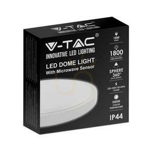 Plafond V-TAC 18W LED kerek IP44 mikrohullámú mozgásérzékelő 23cm fehér VT-8618S-W-RD 3000K 1800lm small 2