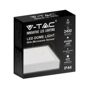 Plafond V-TAC 24W LED négyzet IP44 mikrohullámú mozgásérzékelő 30x30cm fehér VT-8624SW-SQ 4000K 2400lm small 3