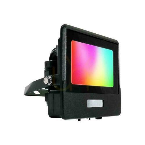 Jelölje be LED kivetítő WiFi V-TAC 10W mozgásérzékelő fekete SMART MUFa Amazon Alexa Google Home VT-5191S RGB+3000K-6500K 725lm