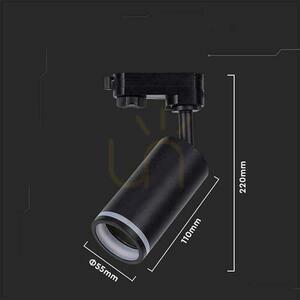 GU10 V-TAC Rail System 3F lámpatest fekete VT-11016-B small 3