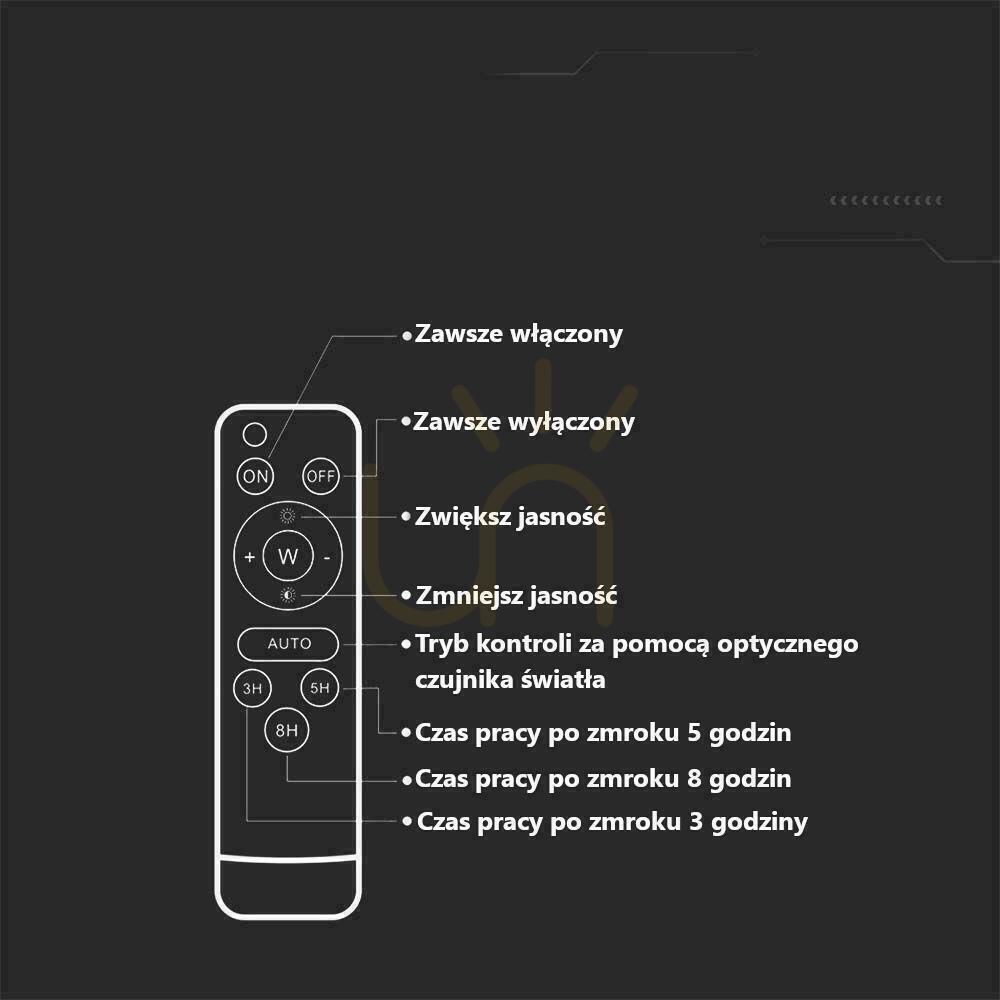 Kijelző V-TAC 6W-os napelemes LED projektor távirányító, AUTO, időzítő IP65 VT-55050 6400K 400lm V-TAC 6W-os napelemes LED projektor távirányító, AUTO, időzítő IP65 VT-55050 6400K 400lm