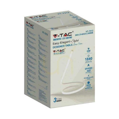 Jelölje be LED lámpa V-TAC Bent White Profile 20W 35cm VT-7312-W-N 3000K 1840lm 3 év garancia