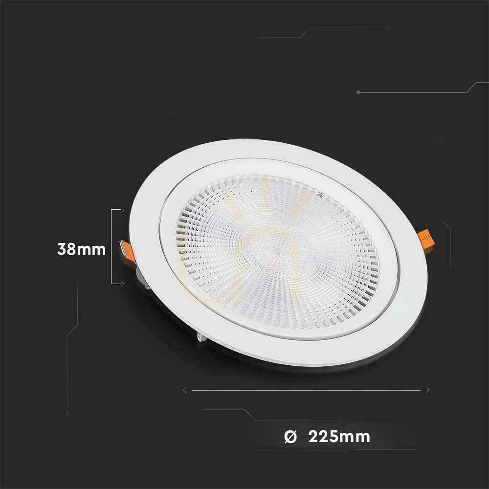 Jelölje be V-TAC LED Downlight SAMSUNG CHIP 30W Mozgó VT-2-30 lámpatest 6500K 2920lm 5 év garancia V-TAC LED Downlight SAMSUNG CHIP 30W Mozgó VT-2-30 lámpatest 6500K 2920lm 5 év garancia